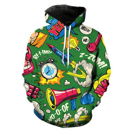 Rainbow Graffiti 3D Print Hooded Sweatshirt