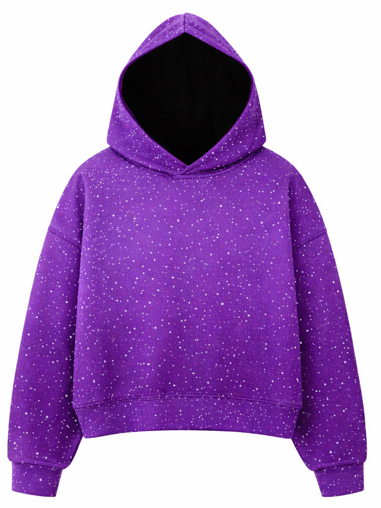 Star Pattern Tie-Dye Hooded Sweatshirt Jacket