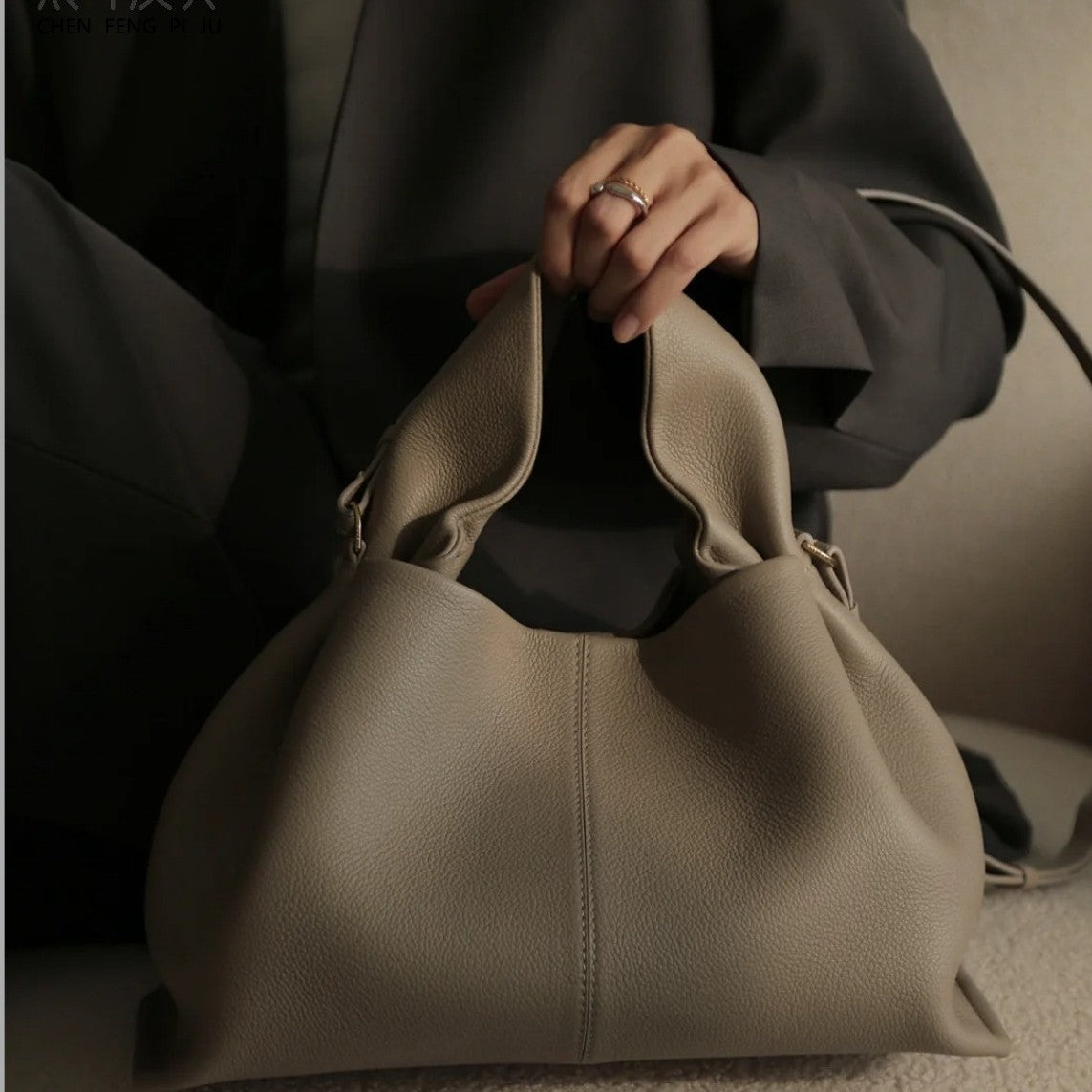Genuine Leather Cloud Crossbody Bag
