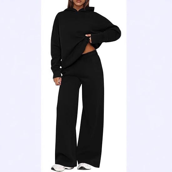 Fleece Lined Hooded Sweatshirt and Sweatpants Set