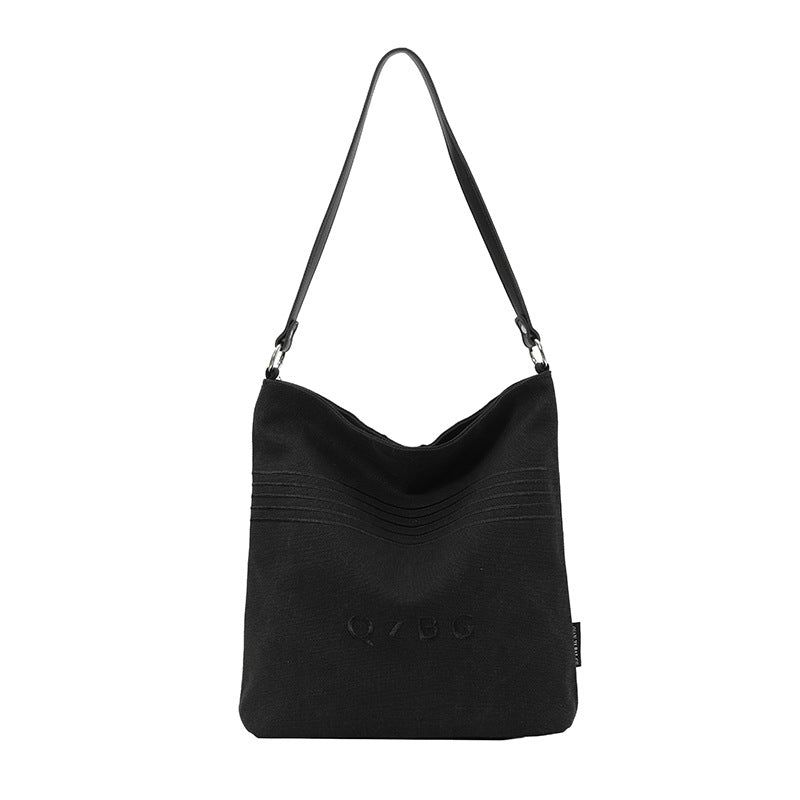 Striped Canvas Shoulder Bag