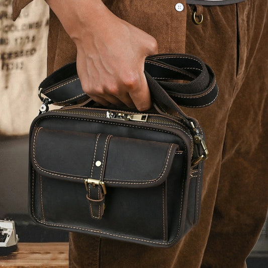 Men's retro crossbody single-shoulder bag