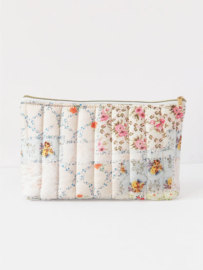 l Floral Fabric Cosmetic Bag