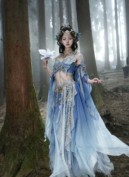 Embroidered Hanfu Dress with Butterfly Design