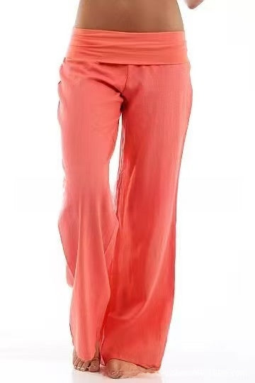 Elastic Waist Flared Pants