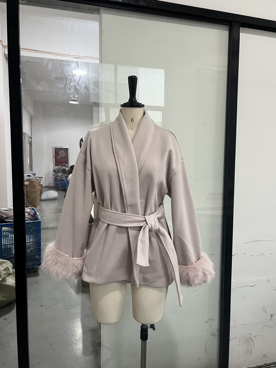 Womens Wool Blend Mid-Length Coat