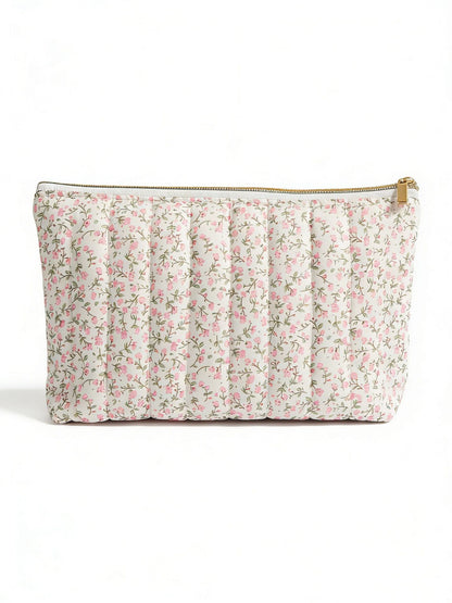 l Floral Fabric Cosmetic Bag