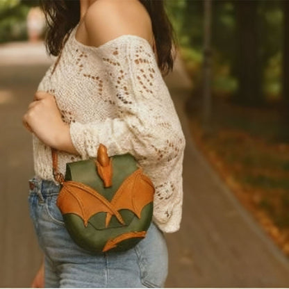 Retro Dragon Wing Design Crossbody Bag