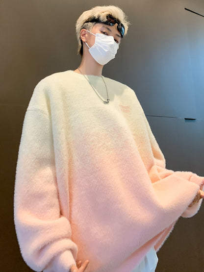Gradient Color Block Pullover Sweater
