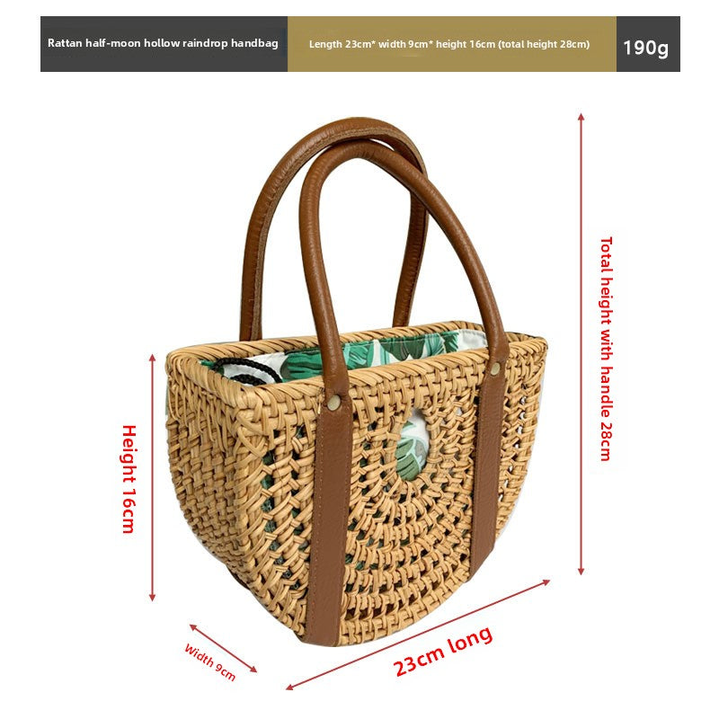 Vintage rattan crossbody bag