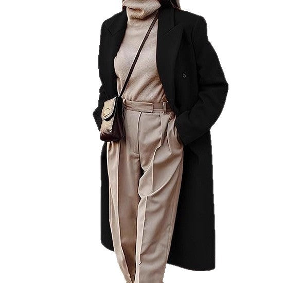 Double-Breasted Slim Outwear Coat