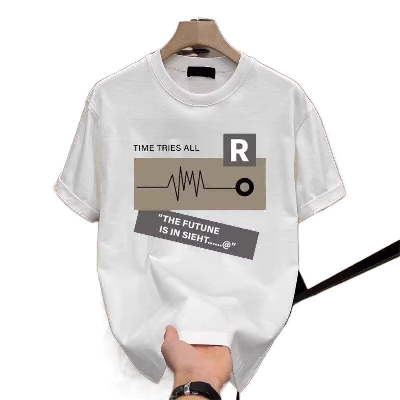 Retro Cotton T-Shirt Loose Fit Short Sleeve