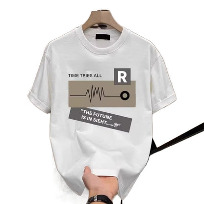Retro Cotton T-Shirt Loose Fit Short Sleeve
