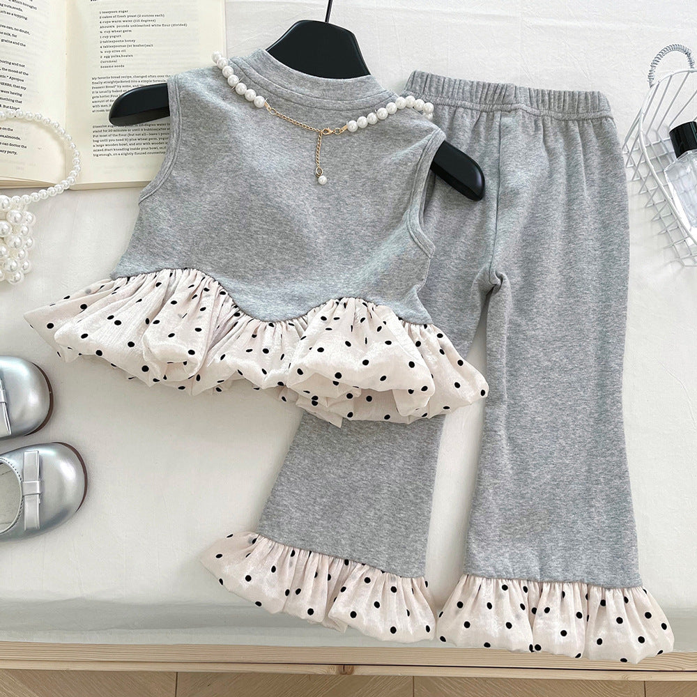 Sleeveless Vest Flared Pants