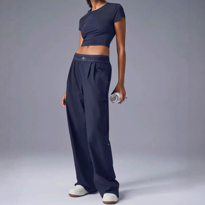 Womens Casual Wide-Leg Knitted Pants