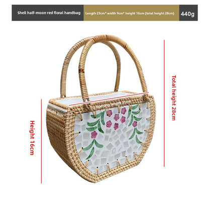 Vintage rattan crossbody bag