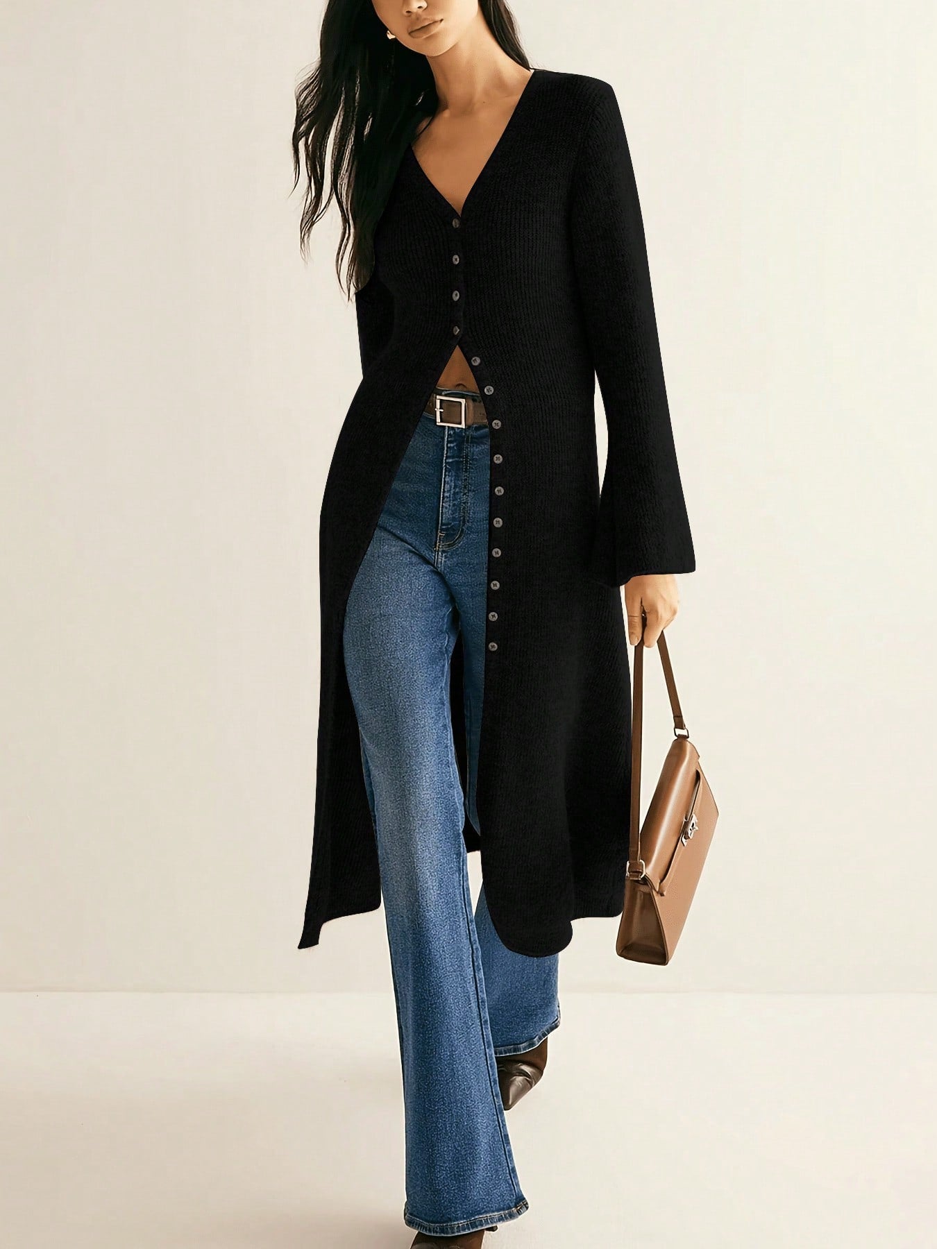 French Retro Long Sleeve Knitted Cardigan