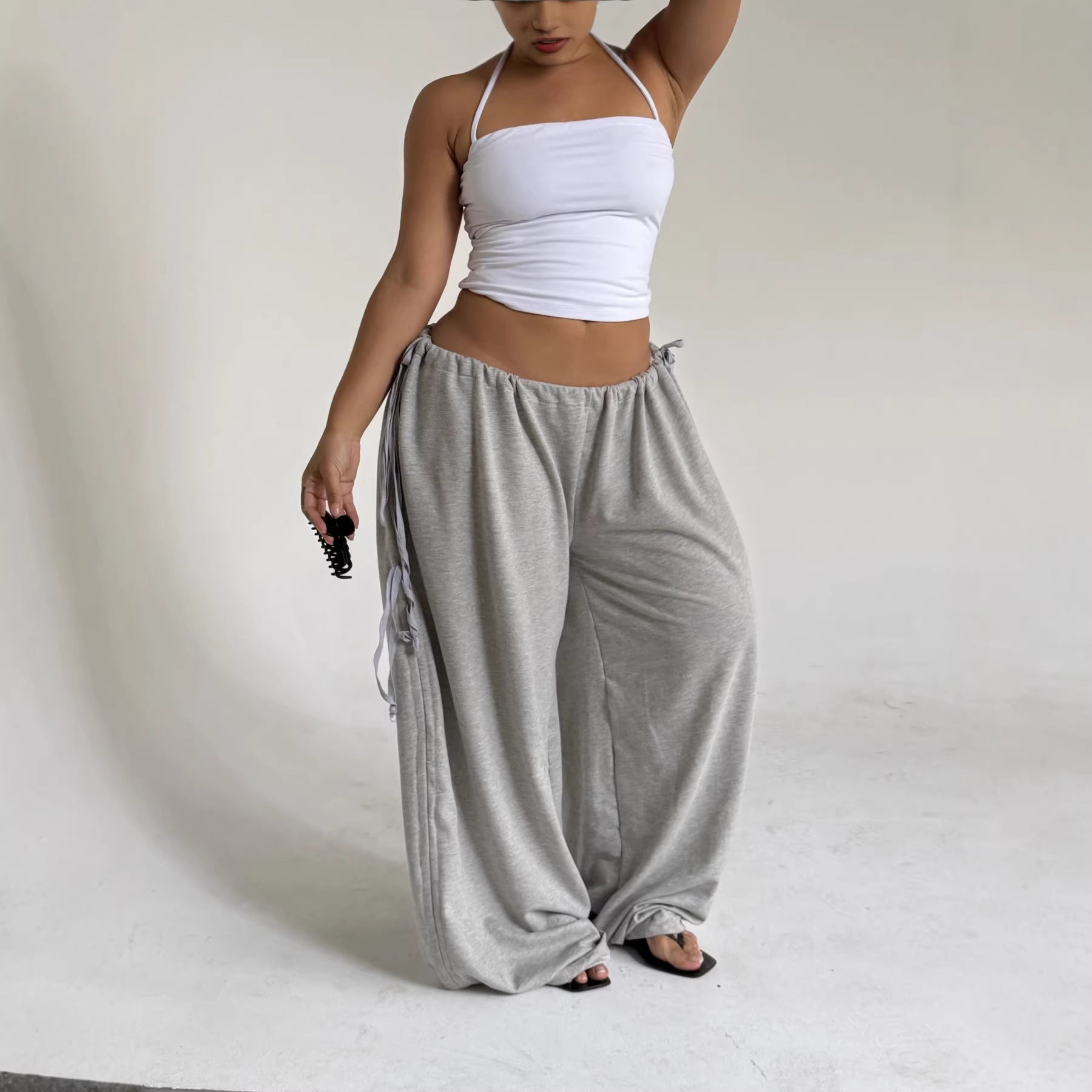 Casual loose-fitting wide-leg pants