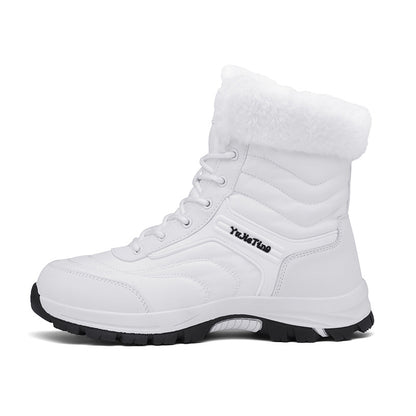Thick-fabric insulated snow boots