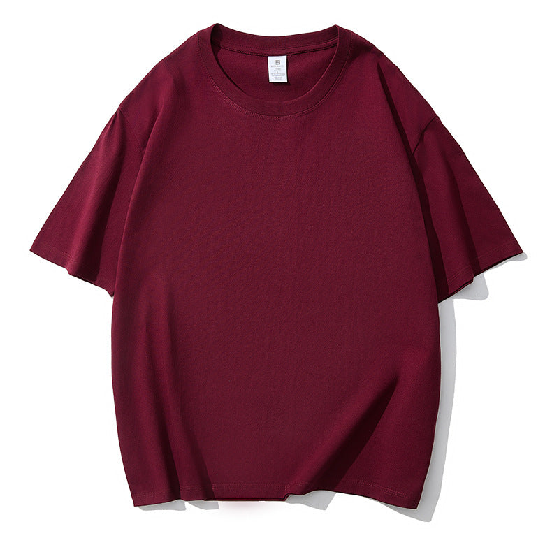 Solid color short-sleeve cotton T-shirt Men