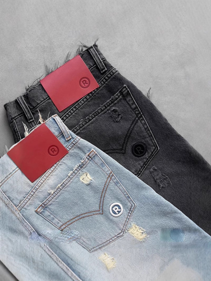 Gothic Washed Denim Shorts