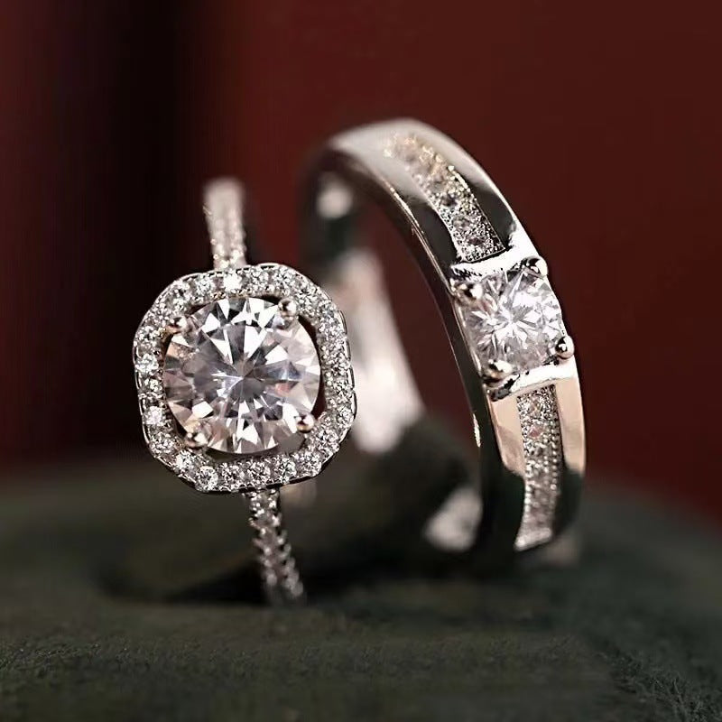 Six-prong imitation diamond ring