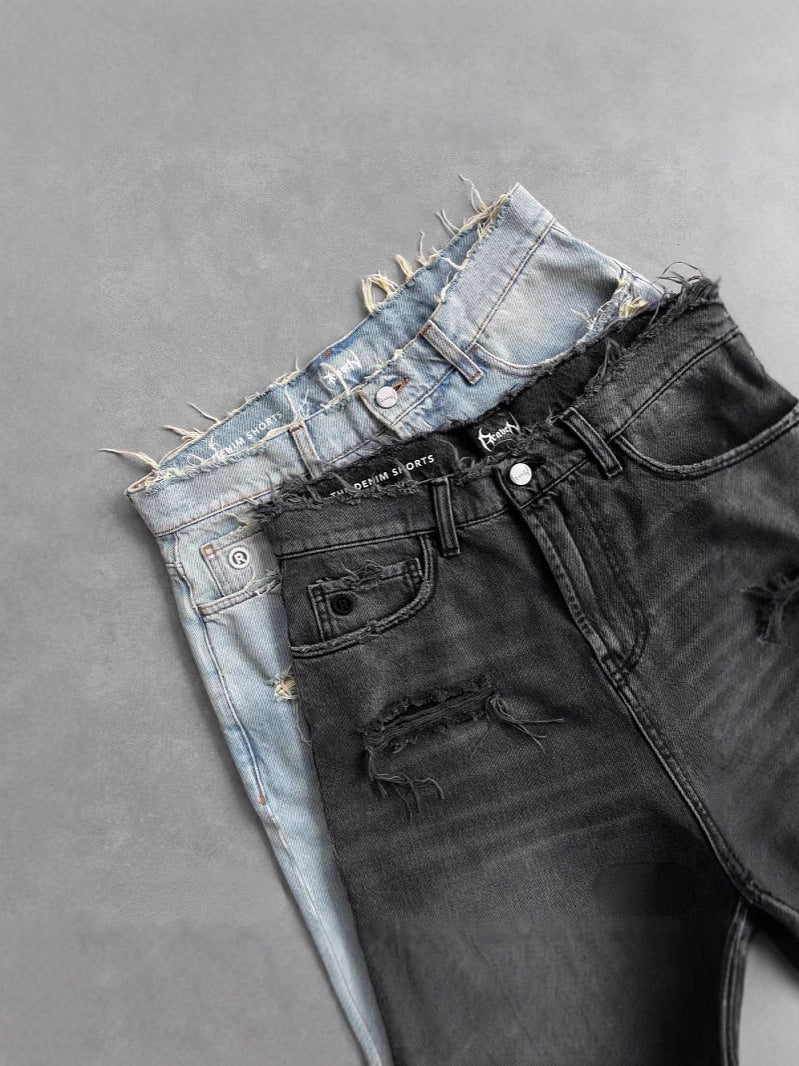 Gothic Washed Denim Shorts