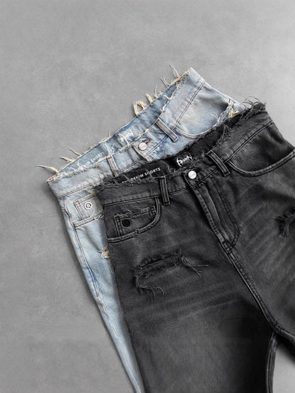 Gothic Washed Denim Shorts