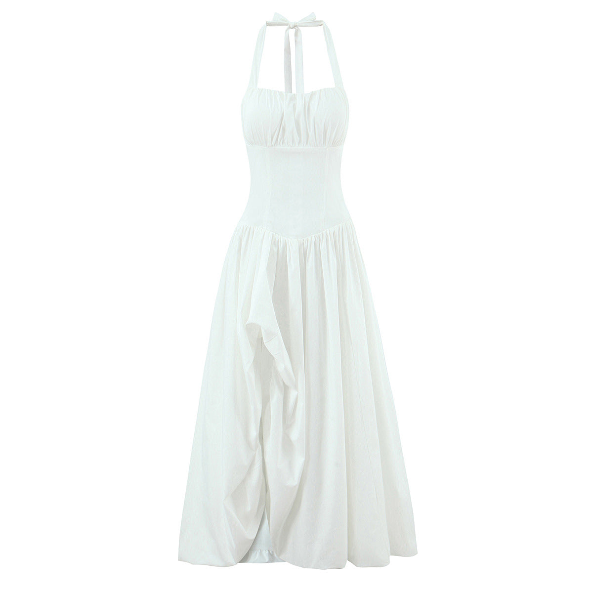 French-Style Halter Neck Slimming Dress