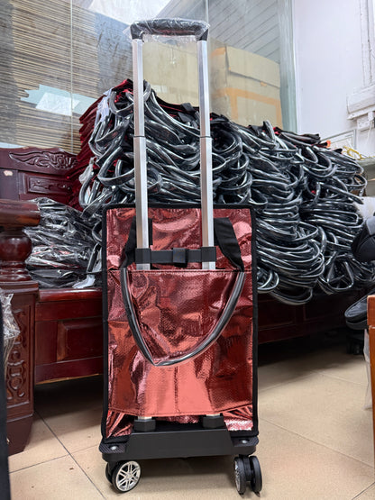 Foldable Trolley Bag with Wheels and Insulation