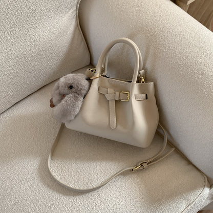 High-end suede bucket bag