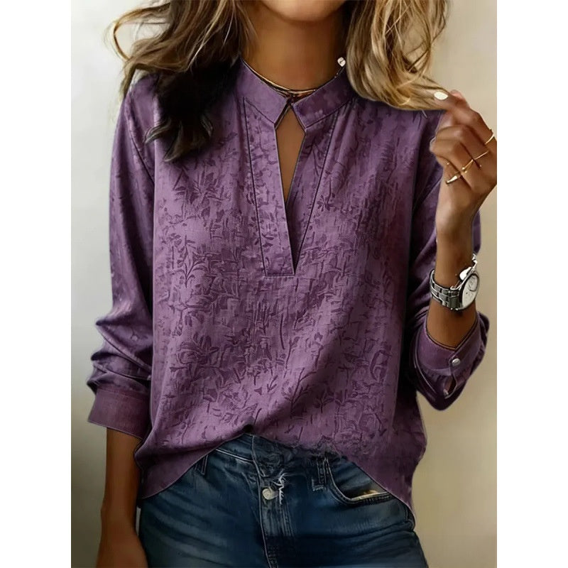 Womens Digital Print Pullover Blouse