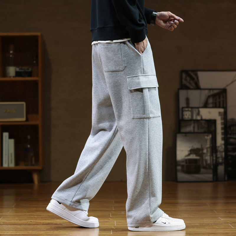 Men's drawstring cotton sports pants