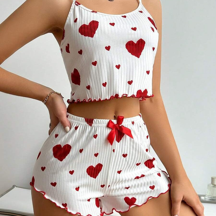 Ribbed Camisole and Shorts Sleepwear Set