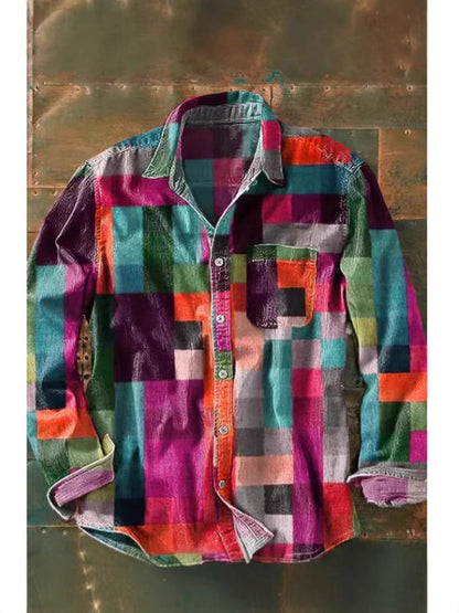 Retro Plaid Long Sleeve Shirt