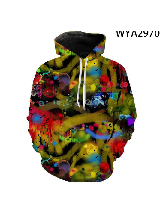 Rainbow Graffiti 3D Print Hooded Sweatshirt