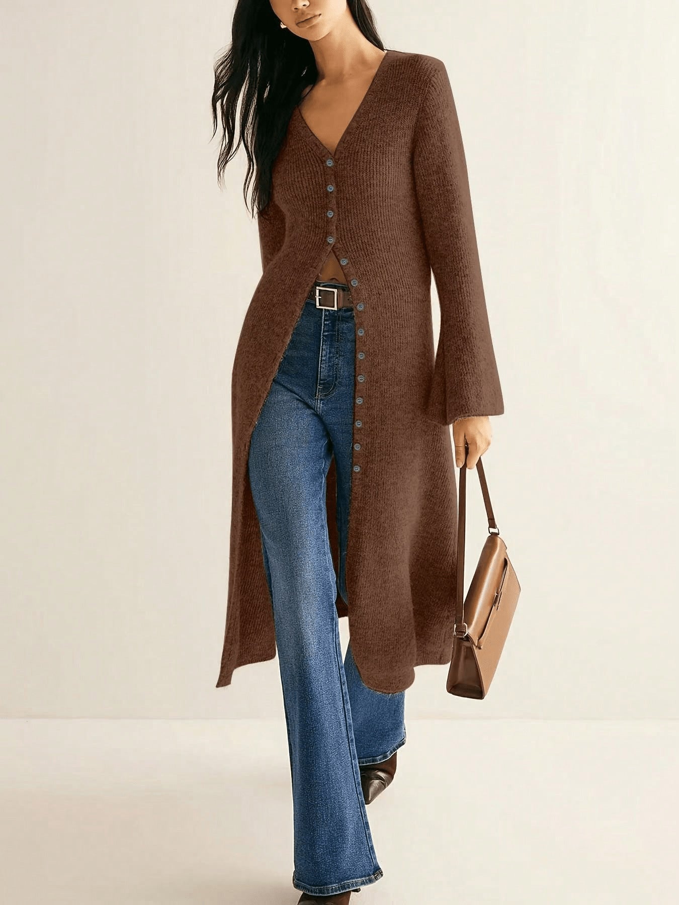 French Retro Long Sleeve Knitted Cardigan
