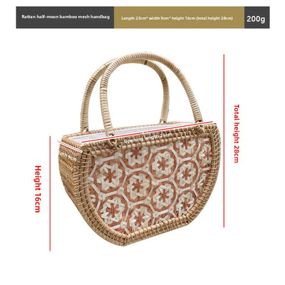 Vintage rattan crossbody bag