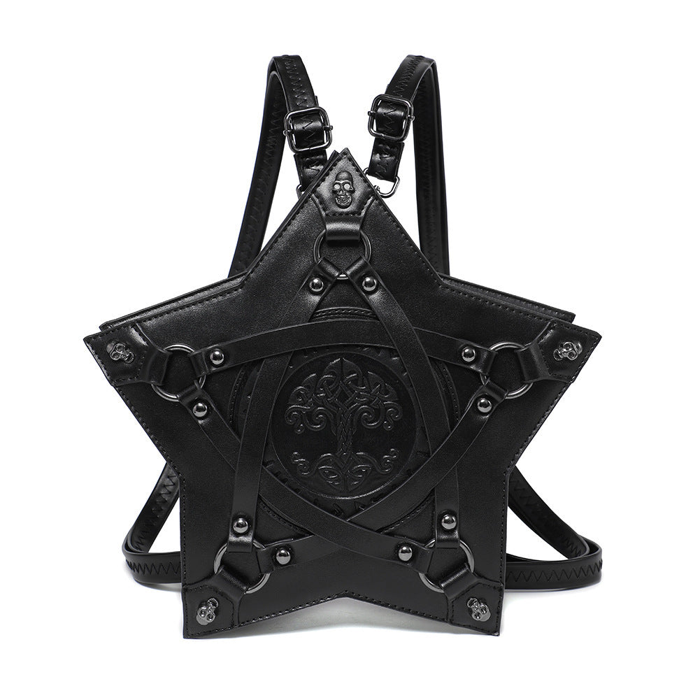 Gothic Embossed Women PU Backpack Crossbody Bag