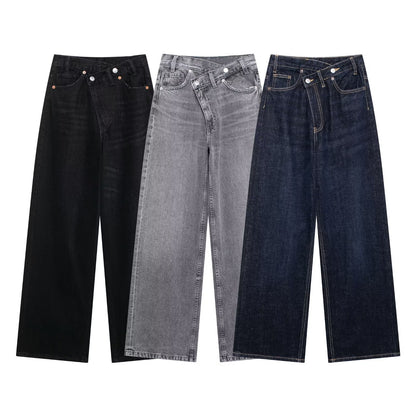 Women's High-Waisted Wide-Leg Jeans