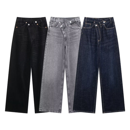 Women's High-Waisted Wide-Leg Jeans