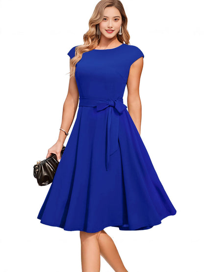 Sleeveless Lace-Up Waist Dress
