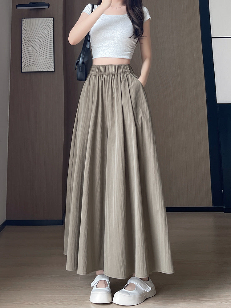 Womens High Waist Wide Leg Skirt Pants