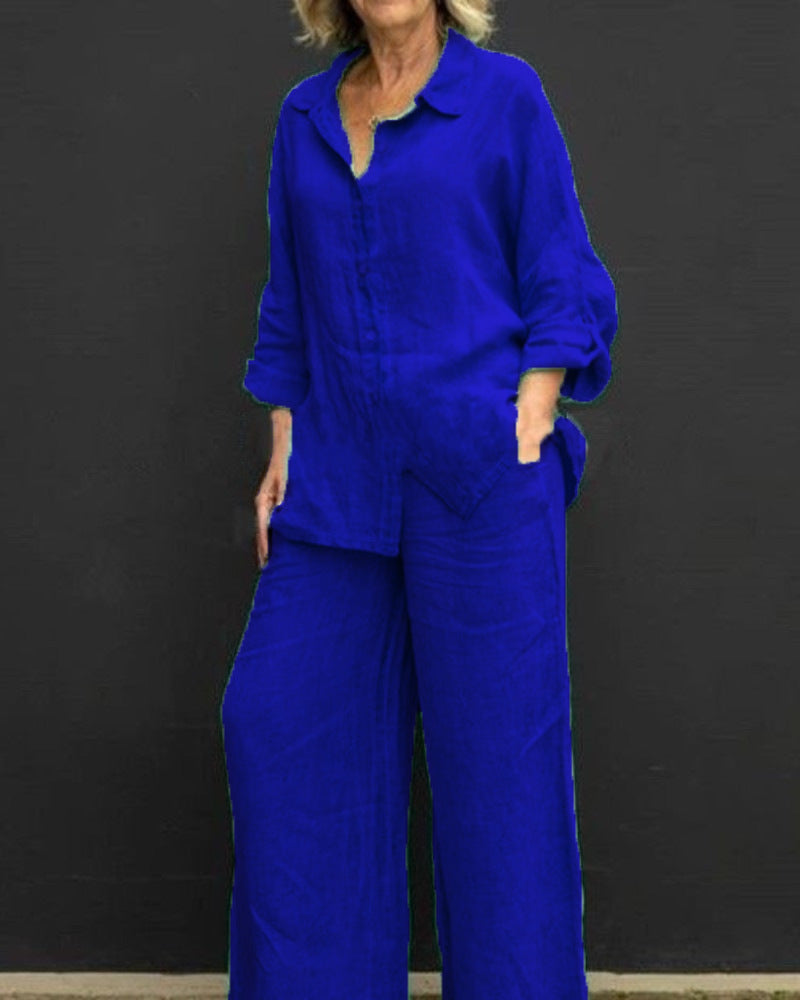 Women's Casual Shirt and Pants Set