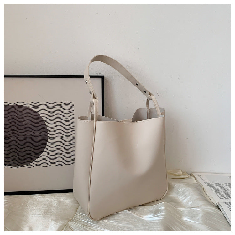 Retro PU Leather Bucket Bag