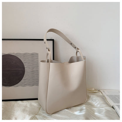 Retro PU Leather Bucket Bag