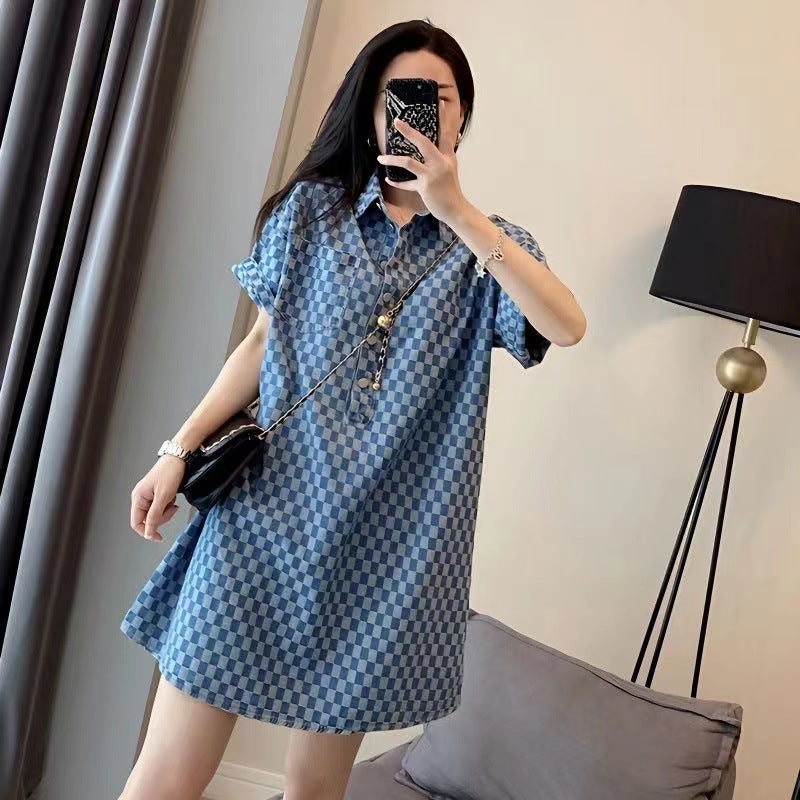 Loose Short-sleeved T-shirt Skirt