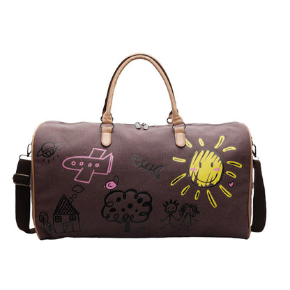 Graffiti Style Travel Gym Bag with Large Capacity