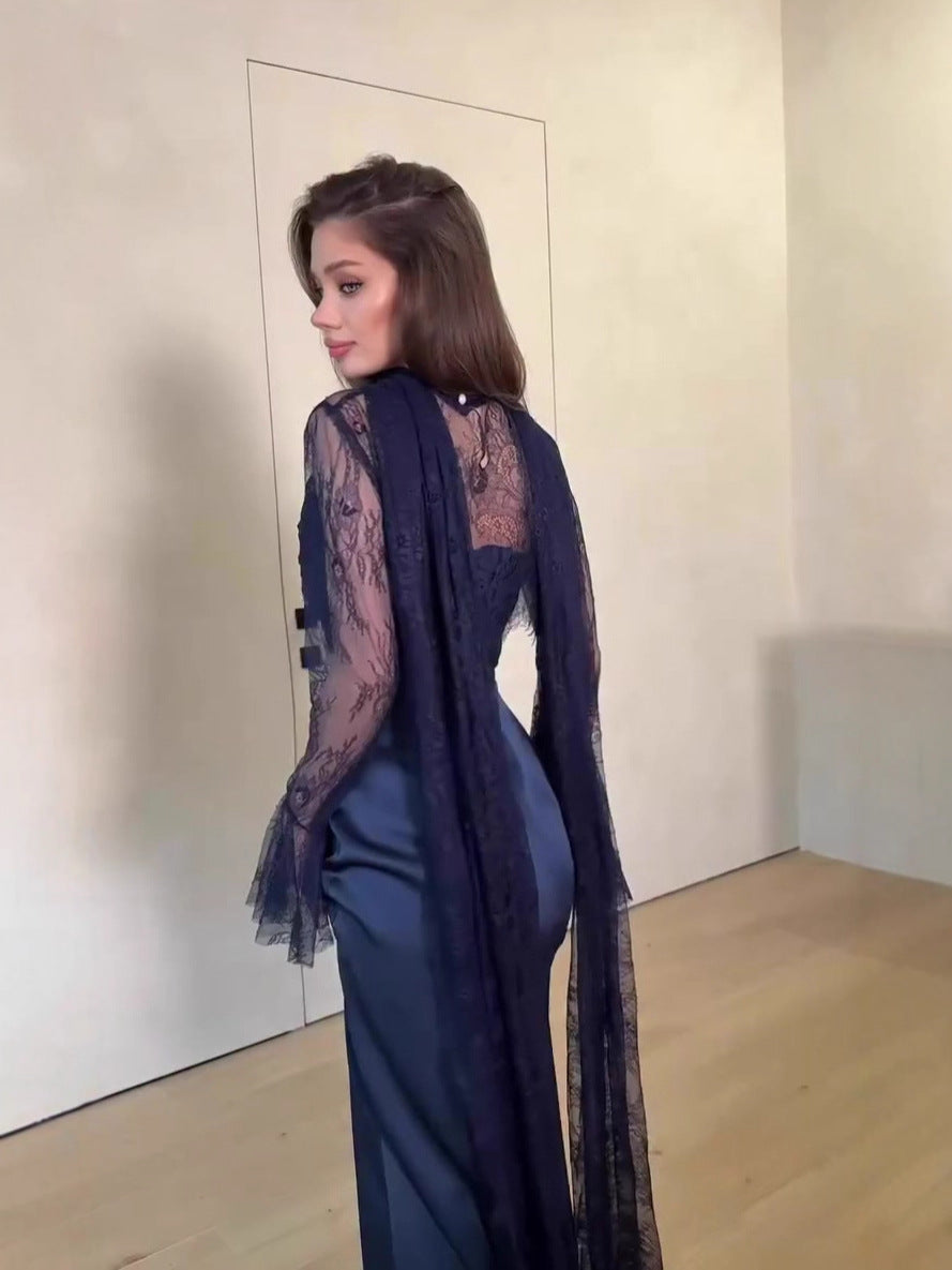 Elegant Long Sleeve Dress Three-Piece Set