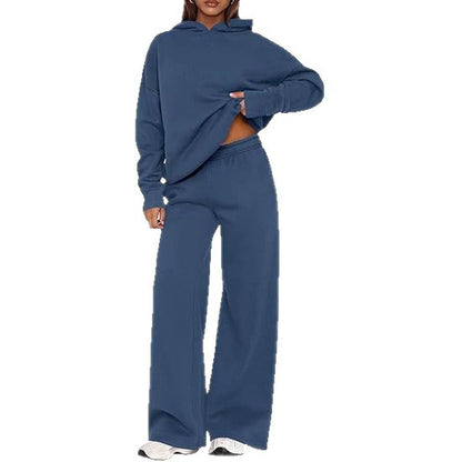Fleece Lined Hooded Sweatshirt and Sweatpants Set